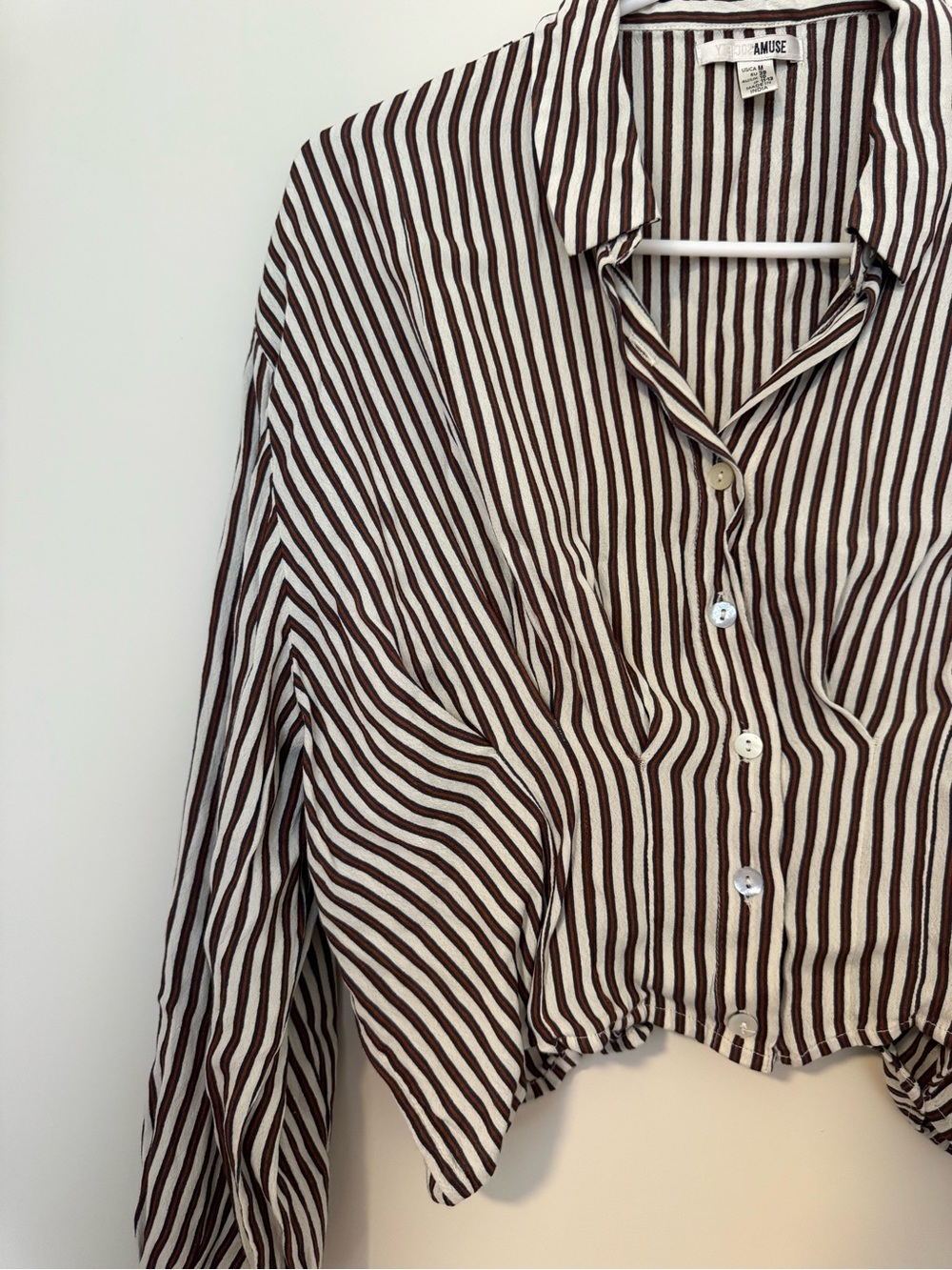 Amuse Society Kala Pinstriped Blouse M View 4